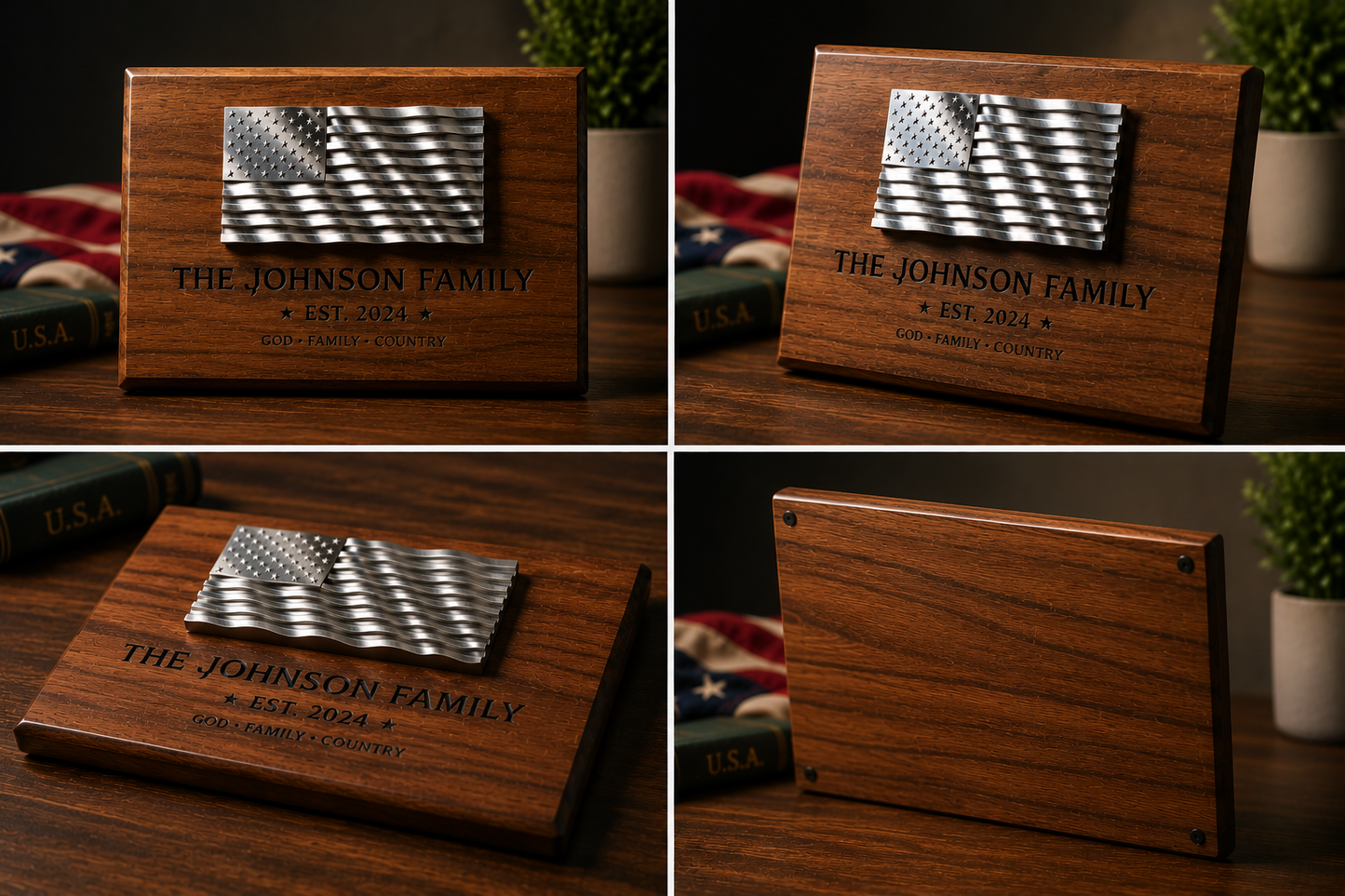 Custom CNC Machined Aluminum American Flag – Personalized Metal Wall Art