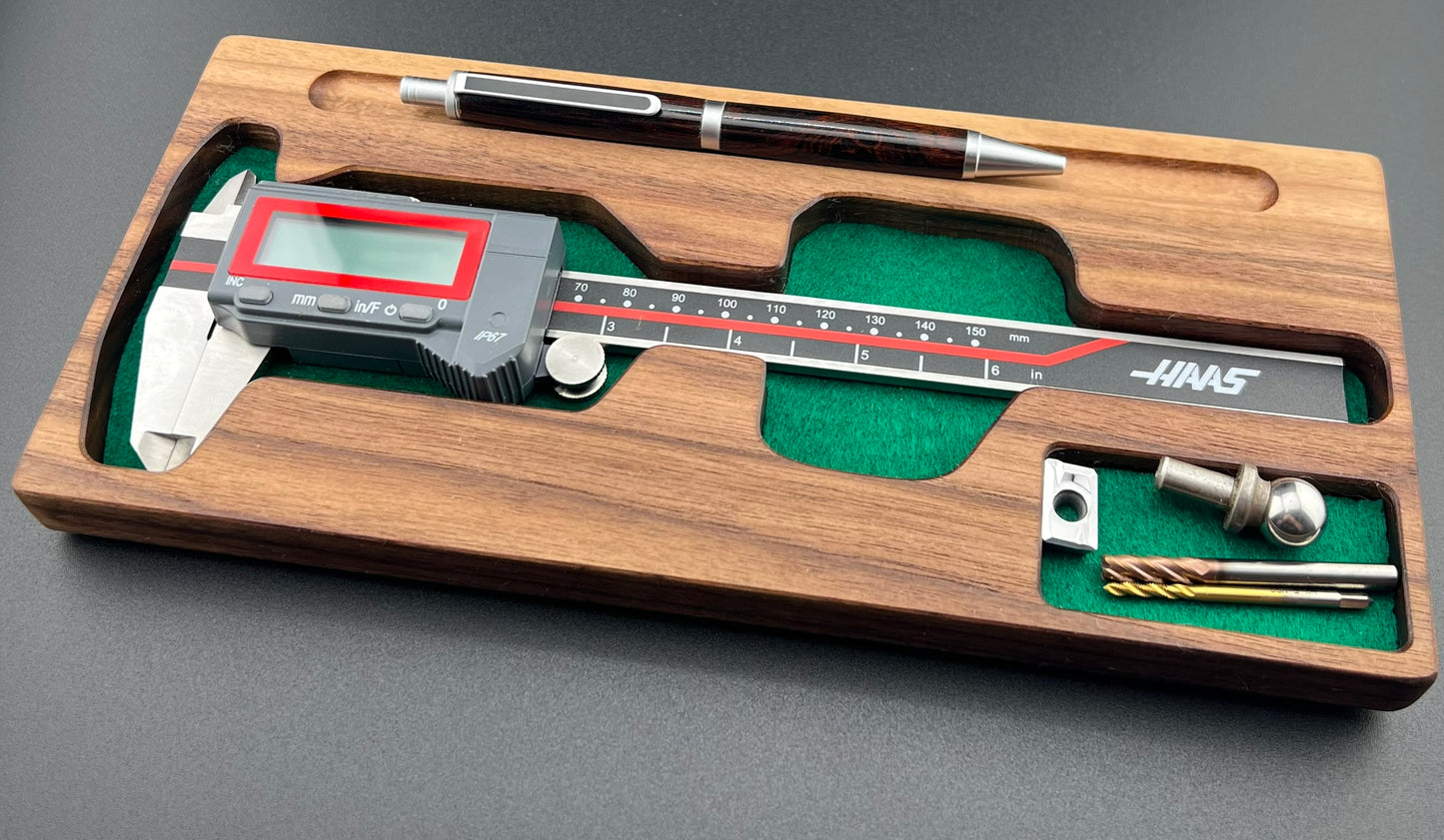 Handcrafted Wooden Digital Caliper Organizer Tray – Precision Measuring Tool Storage
